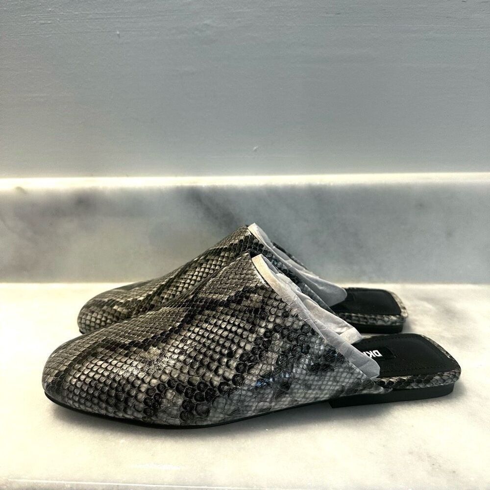 NWT DKNY Textured Python Leather Square Toe Flat … - image 4